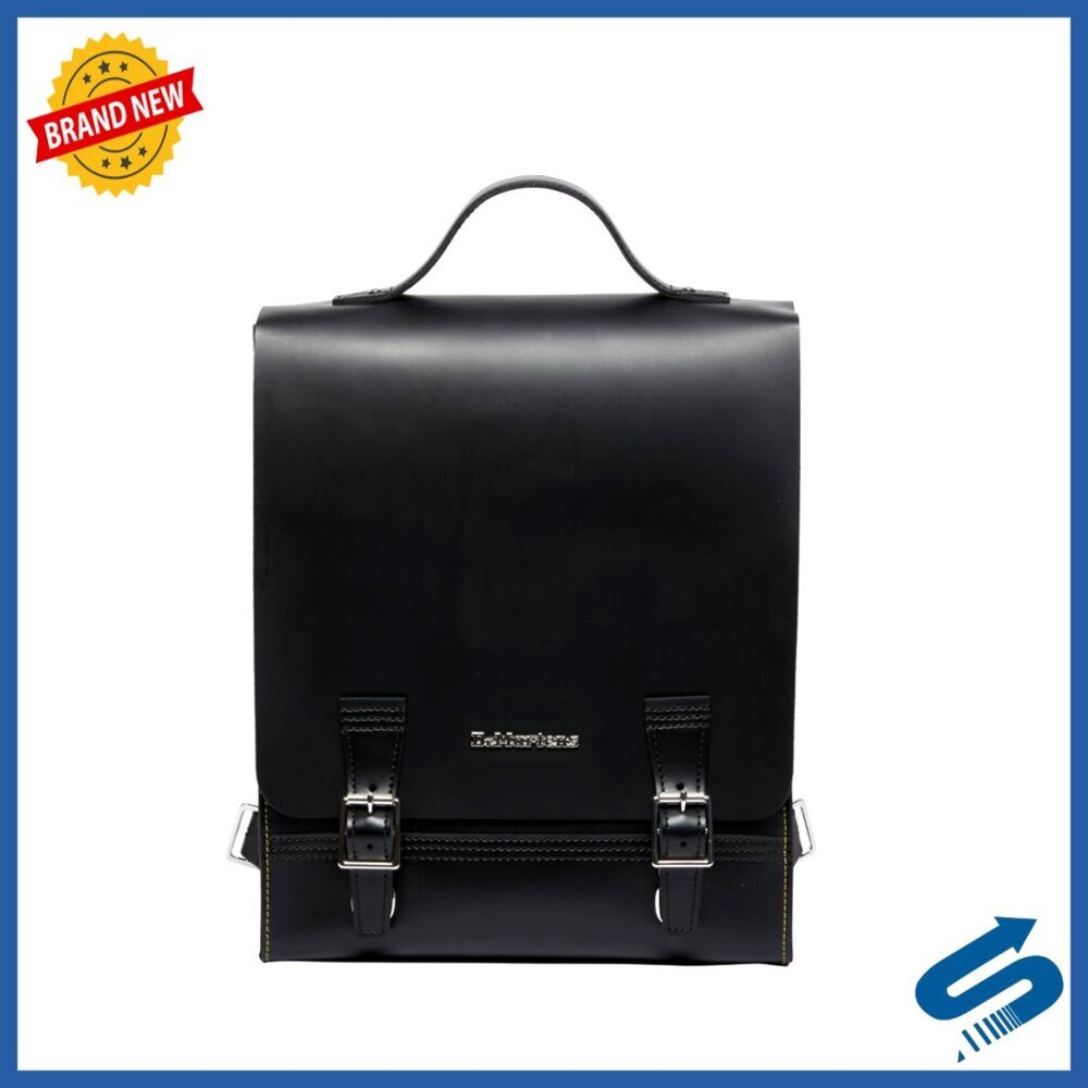 Leather Box Backpack with Laptop Compartment Adjustable Straps